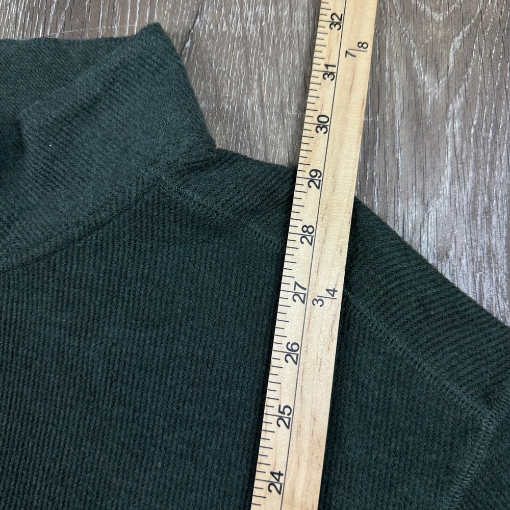 Banana Republic Mens XXL Quarter Zip Pullover Sweater Dark Green Ribbed Texture - Picture 5 of 6